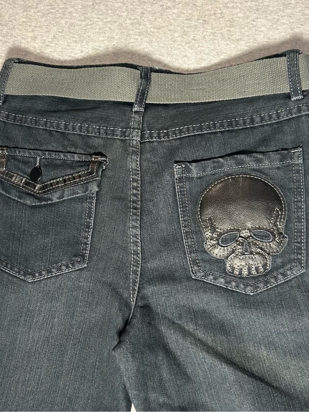 Boys Blue denim Jeans with Skull Pocket Accent SK2 Apparel Size 14 slim straight